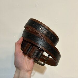 Allen Edmonds Black & Brown Mixed Leather Belt Size 38